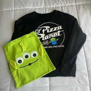 Toy Story Pizza Planet Crewneck and Tote Bundle